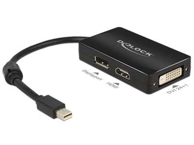 DeLOCK 0.16m DisplayPort/Displayport + HDMI + DVI 0,16 m Mini DisplayPort DisplayPort + DVI + HDMI Sort