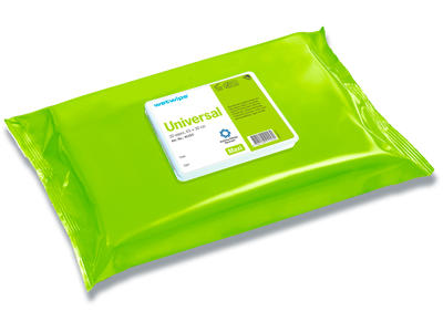 Universalklud, engangs, 43x30cm, grøn, viskose/PP, 20 stk, Wet Wipe, Maxi