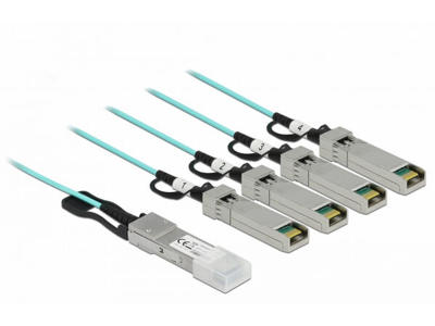 DeLOCK 84058 InfiniBand og fiberoptisk kabel 3 m QSFP+ 4 x SFP Turkisfarve