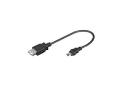 Microconnect USBAFBM USB-kabel USB 2.0 0,2 m USB A Mini-USB B Sort