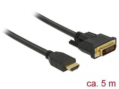 DeLOCK 85656 videokabel adapter 5 m HDMI Type A (Standard) DVI Sort