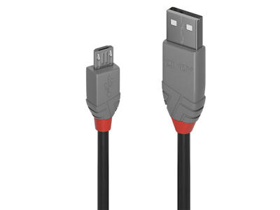 Lindy 36735 USB-kabel USB 2.0 5 m USB A Micro-USB B Sort, Grå