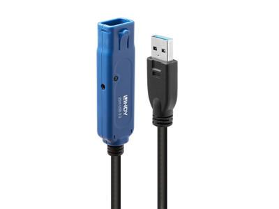 Lindy 43361 USB-kabel USB 3.2 Gen 1 (3.1 Gen 1) 20 m USB A Sort