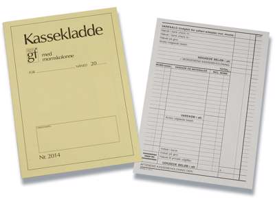 Kassekladde, Med moms-specifikation, 205x140 mm, 32 ark, GF 