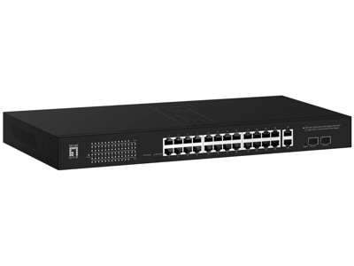 LevelOne GEP-2841 netværksswitch Administreret L2 Gigabit Ethernet (10/100/1000) Strøm over Ethernet (PoE) 1U Sort