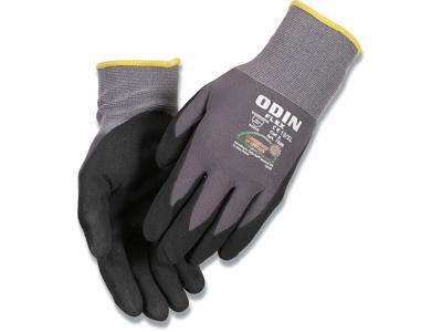 Arbejdshandsker, Polyester-nitril, Str. 9, Fingerdyppet, Odin Flex 