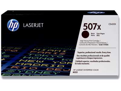 Toner, 507X, Black-sort, 11.000 sider, HP CE400X