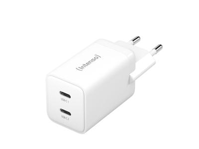 Intenso POWER ADAPTER 2XUSB-C GAN/7804012 Universel Hvid Vekselstrøm Hurtig opladning Indendørs