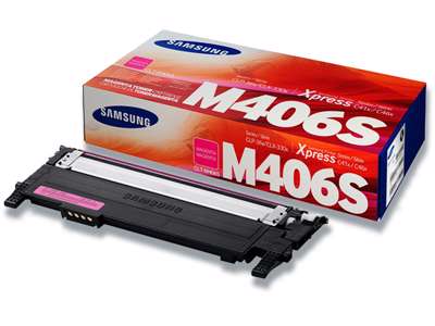 Toner, CLT-M406S, Magenta-rød, 1.000 sider, Samsung 406S