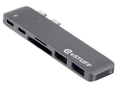 eSTUFF ES84122-GREY interface hub USB 3.2 Gen 1 (3.1 Gen 1) Type-C 5000 Mbit/s Grå