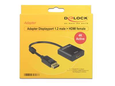 DeLOCK 62607 videokabel adapter 0,2 m DisplayPort HDMI Type A (Standard) Sort