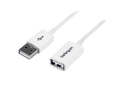 StarTech.com USBEXTPAA1MW USB-kabel USB 2.0 1 m USB A Hvid