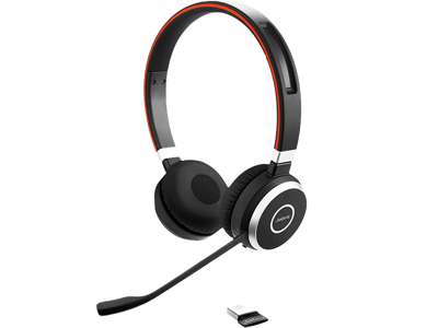 Jabra Evolve 65 MS Stereo Headset Kabel & trådløs Kontor/Callcenter Micro-USB Bluetooth Sort