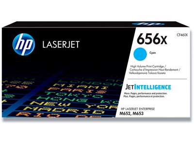 Toner, 656X, Cyan-blå, 22.000 sider, HP CF461X