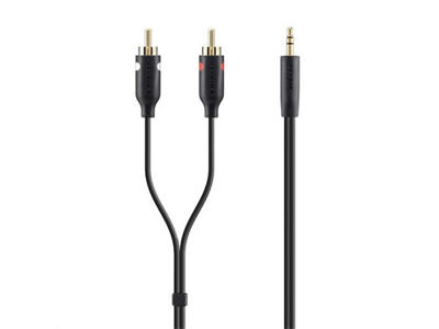 Belkin F3Y116BT2M lydkabel 2 m 2 x RCA 3.5mm Sort