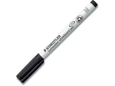 Whiteboard marker, Rund spids, Sort, 1 mm, Staedtler Lumocolor 301