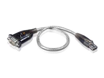 ATEN UC232A-AT serielkabel Rustfrit stål, Transparent, Sort 0,35 m USB Type-A DB-9