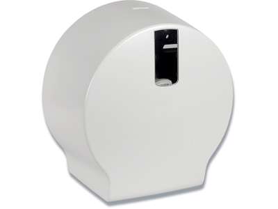 Toiletpapirdispenser, Til mini jumboruller, Udvendig oprulning, Hvid, Abena Classic Recycled Mini