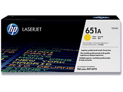 Toner, 651A, Yellow-gul, 16.000 sider, HP CE342A