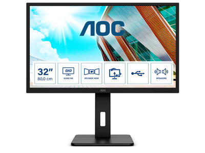 AOC P2 Q32P2 computerskærm 80 cm (31.5") 2560 x 1440 pixel 2K Ultra HD LED Sort