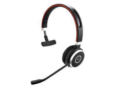 Jabra Evolve 65 UC Mono Headset Kabel & trådløs Kontor/Callcenter Micro-USB Bluetooth Sort