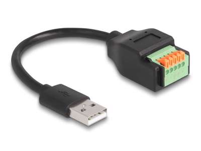 DeLOCK 66061 USB-kabel USB 2.0 0,15 m USB A 5-pin terminal block Sort