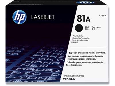 Toner, 81A, Black-sort, 10.500 sider, HP CF281A