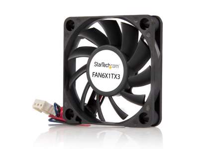 StarTech.com FAN6X1TX3 Computerkølesystem Computerkabinet Ventilator 6 cm Sort