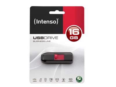 Intenso 16GB USB2.0 USB-nøgle USB Type-A 2.0 Sort, Rød