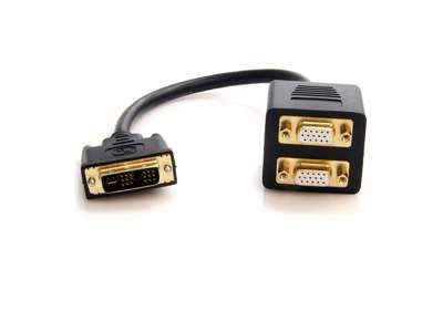 StarTech.com DVISPL1VV videokabel adapter 0,3 m DVI-I 2 x VGA (D-Sub) Sort