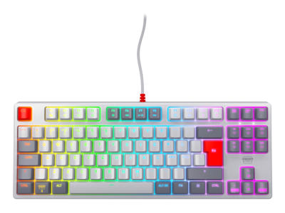 CHERRY K4V2 TKL tastatur Spil USB QWERTY Nordisk Grå, Lys grå, Rød