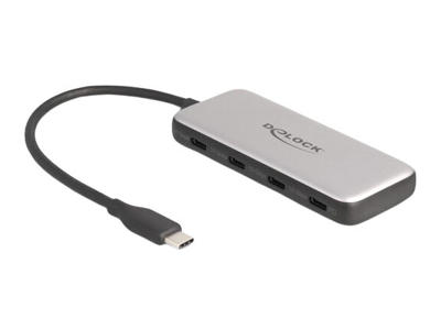 DeLOCK 64261 interface hub USB 3.2 Gen 1 (3.1 Gen 1) Type-C 10000 Mbit/s Sort, Grå