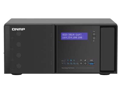 QNAP QGD-3014-16PT-8G netværksswitch Administreret Gigabit Ethernet (10/100/1000) Strøm over Ethernet (PoE) Sort