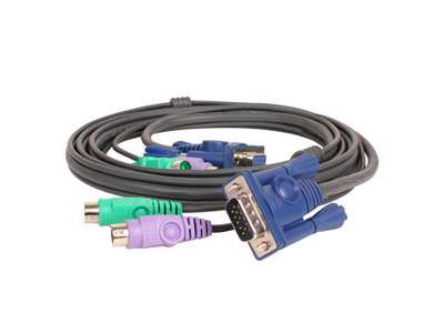 iogear Micro-Lite™ Bonded All-in-One PS/2, VGA KVM Cable 6 feet KVM-kabel Sort 1,83 m