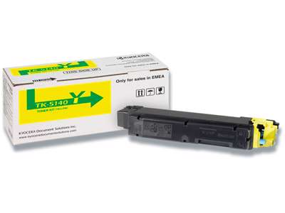 Toner, TK-5140Y, Yellow-gul, 5.000 sider, Kyocera 