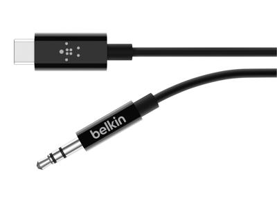 Belkin F7U079BT06-BLK lydkabel 1,8 m 3.5mm USB Type-C Sort