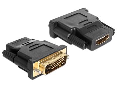 DeLOCK 65466 kabel kønsskifter DVI 24+1 HDMI Sort