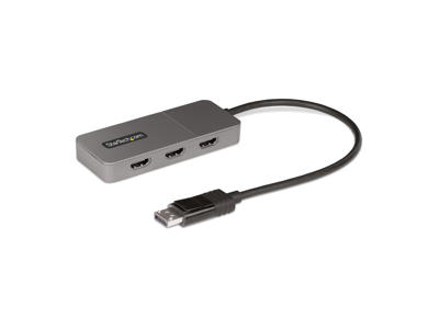 StarTech.com MST14DP123HD videokabel adapter 0,3 m DisplayPort 3 x HDMI Grå