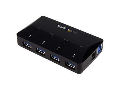 StarTech.com ST53004U1C interface hub USB 3.2 Gen 1 (3.1 Gen 1) Type-B 5000 Mbit/s Sort