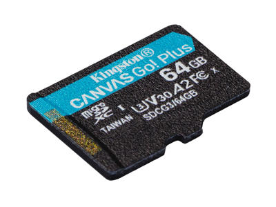 Kingston Technology 64 GB microSDXC Canvas Go Plus 170R A2 U3 V30, enkelt pakke uden ADP