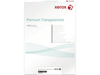 Transparenter, Til laserprinter og kopimaskiner, A4, 50 stk, Xerox Premium 003R98220