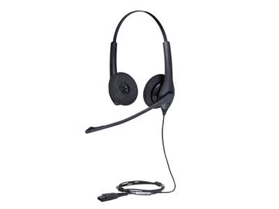 Jabra Biz 1500 Duo QD Headset Ledningsført Kontor/Callcenter Bluetooth Sort