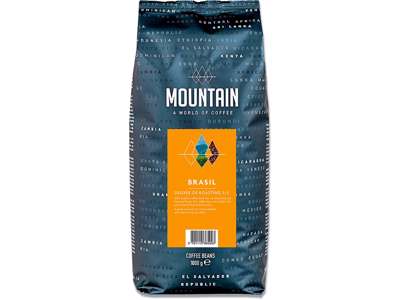 Kaffe, Hele bønner, Mellemristet, 1000 g, 1 pose, BKI Mountain Brasil 