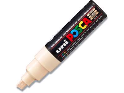 Paint marker, 8 mm, Beige, Skrå spids, uni Posca PC-8K