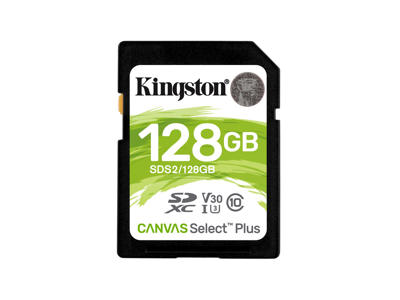 Kingston Technology 128 GB SDXC Canvas Select Plus 100R C10 UHS-I U3 V30