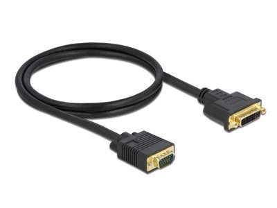 DeLOCK 86756 videokabel adapter 1 m DVI-A VGA (D-Sub) Sort