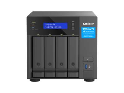 QNAP TVS-H474 NAS Tower Intel® Pentium® G7400 8 GB DDR4 QuTS hero Sort