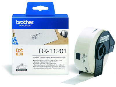 Labeltape, Adresse etiketter, 29 x 90 mm, 1 rulle, Brother P-Touch DK-11201