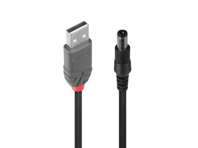 Lindy 70267 USB-kabel USB 2.0 1,5 m USB A DC Sort