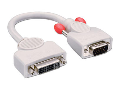 Lindy 41223 videokabel adapter 0,2 m DVI-I VGA (D-Sub) Grå